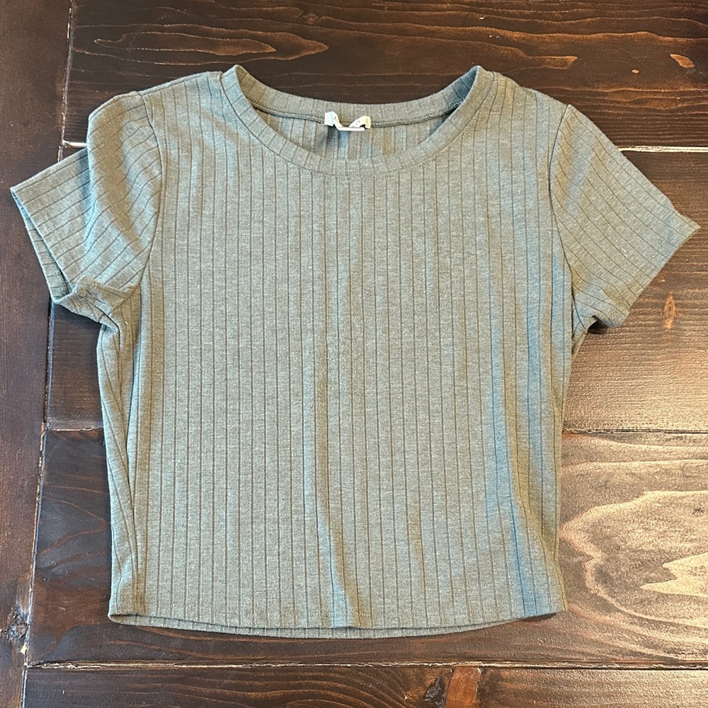 Bozzolo Heather Gray Ribbed Tee